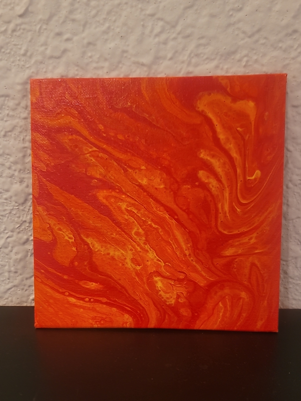 Abstract Red and Orange Swirl Canvas Wall Art - Home Art